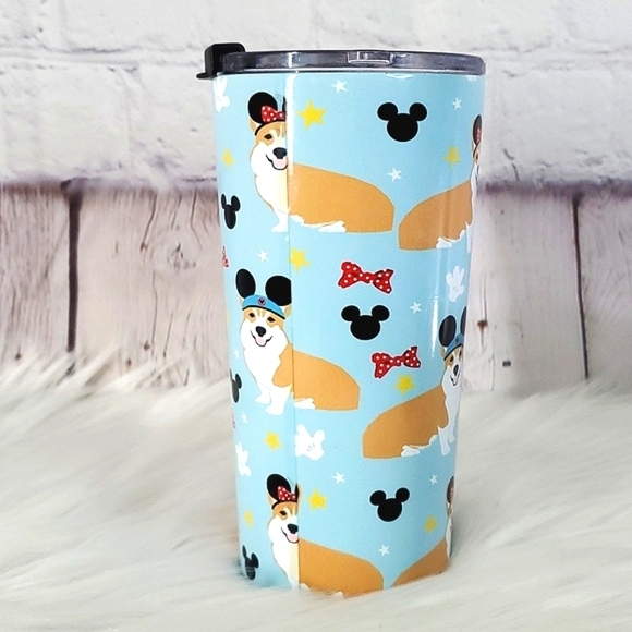 Pembroke Welsh Corgi Dog Puppy Disney Mickey Mouse Ears Stainless Steel Tumbler - Picture 8 of 15